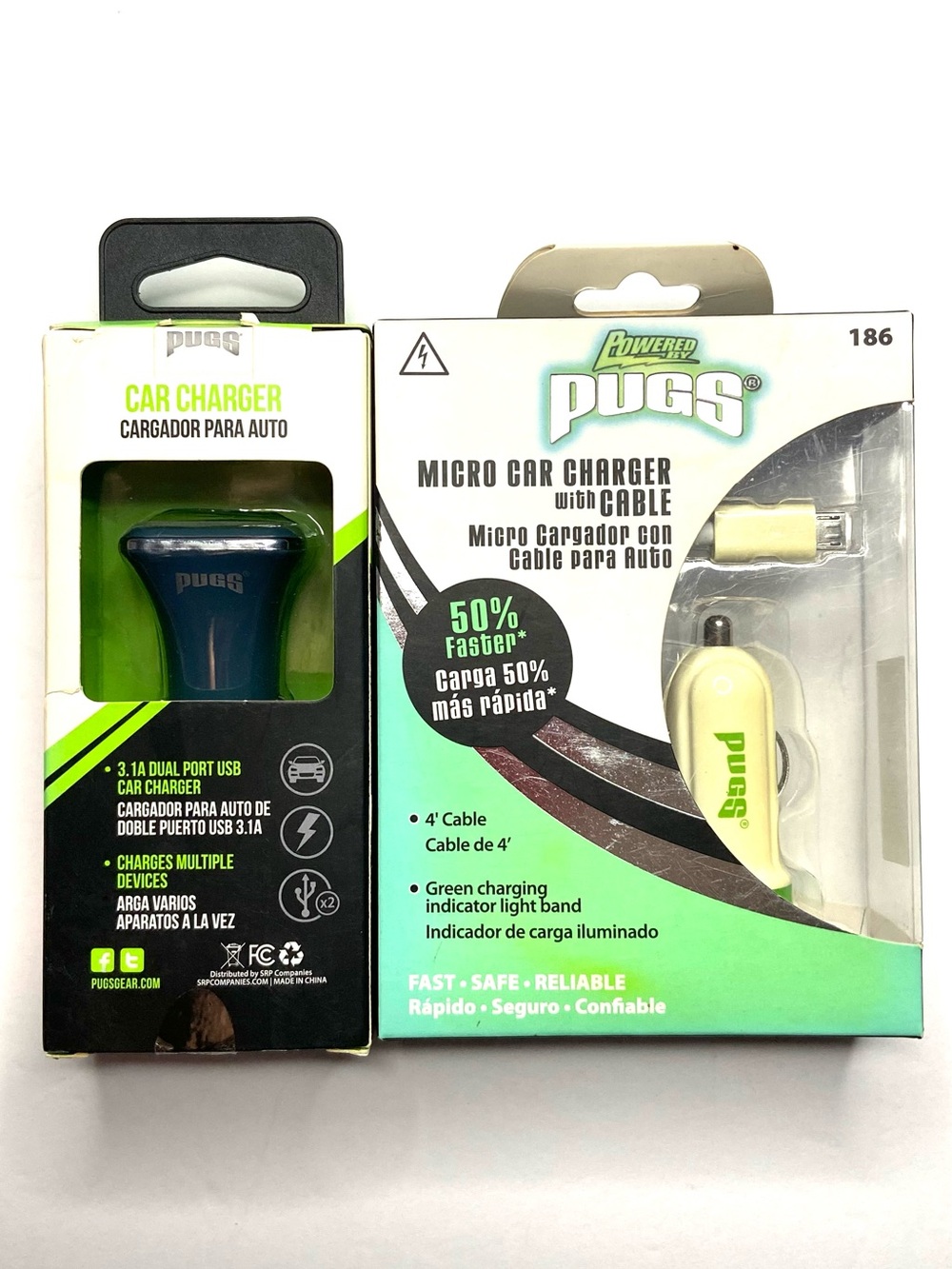 Micro Car Charger with Cable - Cream